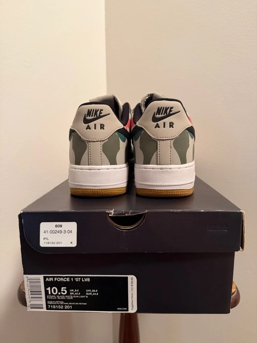 Nike Air Force 1 Low Camo Sneakers - Green, Pink, Tan, Black - Picture 5 of 13